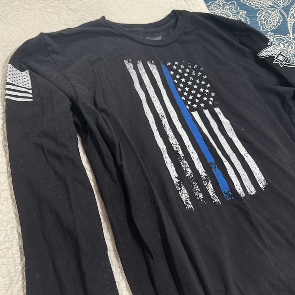 THIN BLUE LINE LONG SLEEVE TEE - LARGE